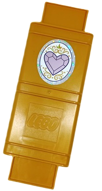 Lego Container, Book Cover Binding, 16 x 6 x 1 (Storybook Adventures) with Lavender Heart Shaped Jewel and Silver Holographic Oval Border Pattern (Sticker) - Set 43193
