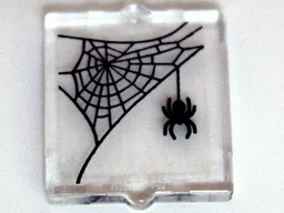 Glass for Window 1 x 2 x 2 Flat Front with Spider and Web in Upper Left Corner Pattern (Sticker) - Set 10228