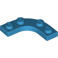 Lego Plate Round Corner 3 x 3 with 2 x 2 Round Cutout / Dark Azure