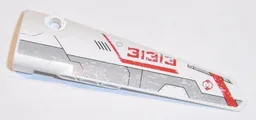 Technic, Panel Fairing # 5 Long Smooth, Side A with Red '31313' and Light Bluish Gray and Red Stripes Pattern (Sticker) - Set 31313