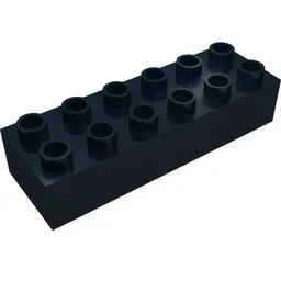 Duplo Brick 2 x 6 / Black