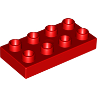 Lego Duplo Plate 2 x 4 / Red