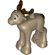 Lego Animal, Reindeer Baby with Dark Brown Antlers print / Dark Tan