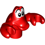 Lego Animal, Crab, Sebastian with Eyebrows Print / Red