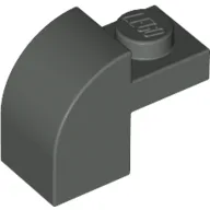 Brick Curved 1 x 2 x 1 1/3 with Curved Top / Dark Gray