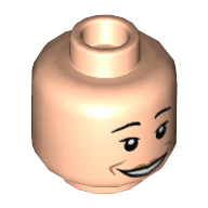 Lego Minifig Head Edna Mode, Dual Sided, Female, Eyebrows, Medium Nougat Lips and Jaw Lines, Wide Smile / Neutral Print [Hollow Stud] / Light Nougat