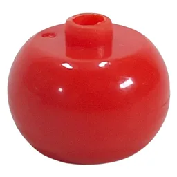 Pen Bead, Round Orb with Fire Logo Print / Red