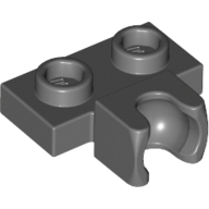 Lego Plate Special 1 x 2 5.9mm Centre Side Towball Socket / Dark Bluish Gray