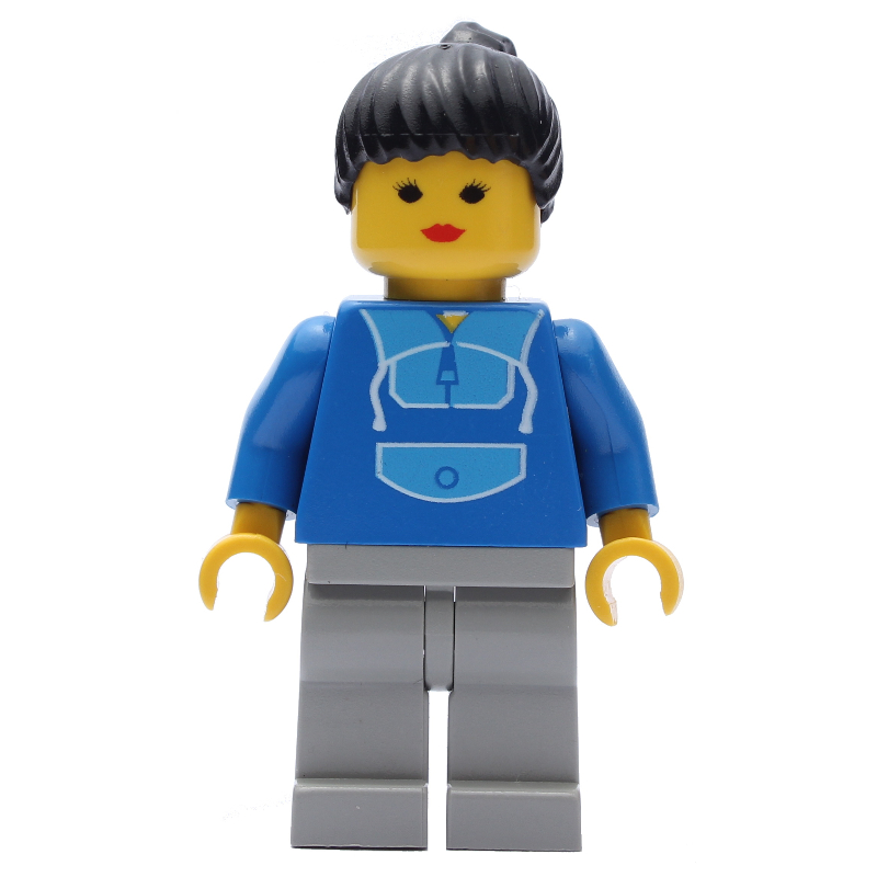 Lego Woman - Blue Jogging Suite, Light Gray Legs
