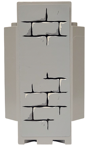 Lego Panel 3 x 3 x 6 Corner Wall with Bricks, Black Mortar and White Highlights Pattern A (Sticker) - Set 7094