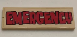 Stickered Assembly 6 x 2 with Red 'EMERGENCY' Pattern (Sticker) - Set 3832