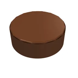 Tile Round 1 x 1 / Reddish Brown