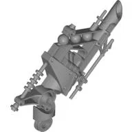 Large Figure Weapon Gun, Heavy Metal Shooter Arm / Flat Silver