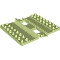 Duplo Train Track, Straight with 2 x 8 Plate on Both Sides / Yellowish Green