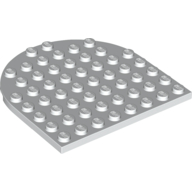 Lego Plate 8 x 8 with Rounded End / White