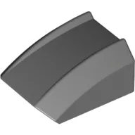 Brick Curved 2 x 2 with Lip, No Studs / Dark Bluish Gray