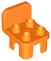 Duplo Chair with 4 Studs and Rounded Back