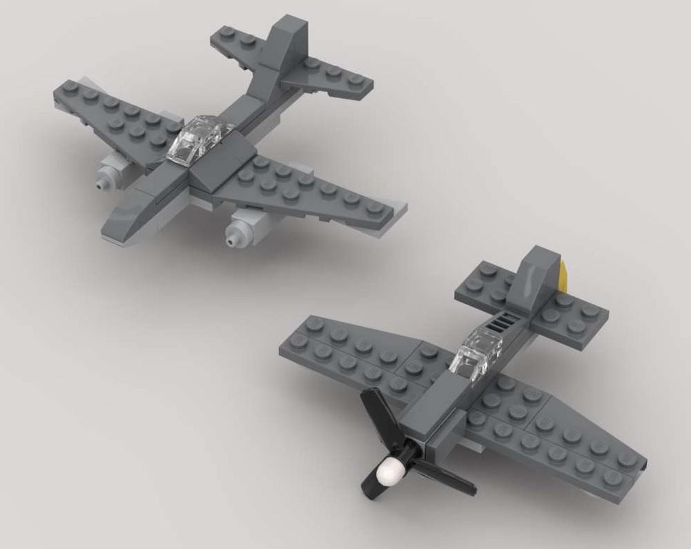 Lego Fw-190 & Me-262 (1/110 scale)