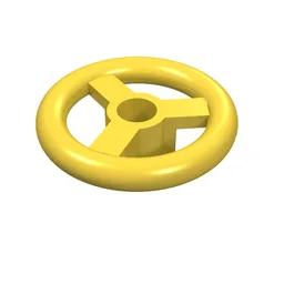 Steering Wheel Small, 2 x 2 / Yellow