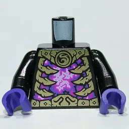 Torso Gold Ribs, Belt, Purple/Pink Chest Print, Black Arms, Dark Purple Hands