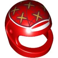Helmet, Standard with White Border, Gold Stars, Dark Red Lines Print