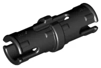 Technic Pin with Friction Ridges Lengthwise and Center Slots / Black