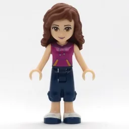 Olivia - Magenta Top, Dark Blue Shorts