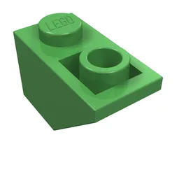 Brick Sloped Inverted 45° 2 x 1 / Bright Green