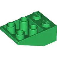 Brick Sloped Inverted 33° 3 x 2, No Connections between Studs, Ovoid Bottom Pin / Green