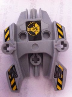 Lego Hero Factory Shield Type 1 with Fist Facing Right and Black and Yellow Danger Stripes Pattern (Stickers) - Set 7157