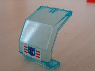 Lego Windscreen 4 x 4 x 4 1/3 Helicopter with Coast Guard Logo Pattern (Sticker) - Set 6342