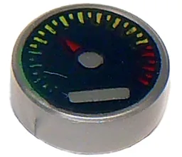 Tile Round 1 x 1 with Gauge and Red Pointer Print