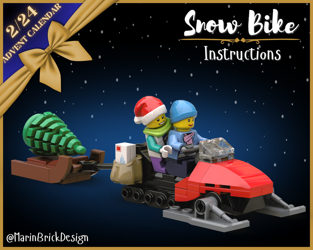 LEGO Christmas Snow Bike MOC - Winter Village