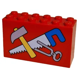 Brick 2 x 6 x 3 with Tools Print / Red