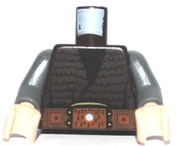 Torso Hassansin Leader (Zolm), Vest with Black V-Neck and Woolen Pattern with Wide Belt / Dark Bluish Gray Arms / Light Nougat Hands