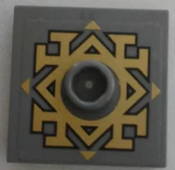 Plate, Modified 2 x 2 with Groove and 1 Stud in Center with Gold Arkenstone Pattern (Sticker) - Set 79018