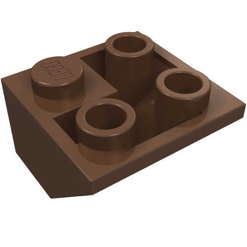 Lego Brick Sloped Inverted 45° 2 x 2 Double Convex / Brown