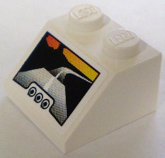 Lego Slope 45 2 x 2 with Rear-view Monitor Pattern (Sticker) - Set 8898