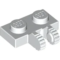 Hinge Plate 1 x 2 Locking with 2 Fingers on Side, 9 Teeth / White