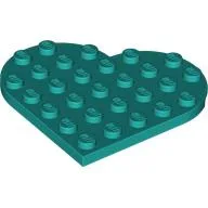 Plate Angled 6 x 6 Heart Shape / Dark Turquoise