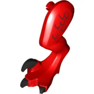 Creature Body Part, Dragon Leg, Left, with Pin, Black Claws and Dark Red Scales Print / Red