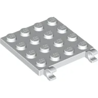 Plate Special 4 x 4 with Clips Horizontal (thick open O clips) / White