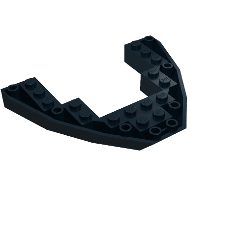 Lego Brick Wedged, Sloped Inverted 8 x 10 x 1 Boat Bow / Black
