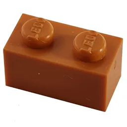 Modulex Brick 1 x 2 with LEGO on Stud / Modulex Orange