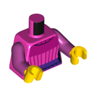 Lego Torso Sweater with Magenta and Dark Purple Decoration Print, Magenta Arms, Yellow Hands / Dark Pink
