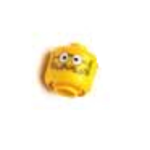 Lego Pen Bead, Round Large, Curved Edges / Cylinder with Minifig Head with White Glasses, Beard Print