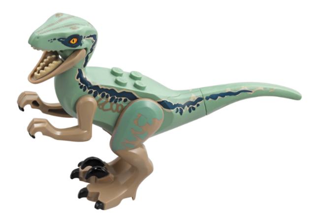 Lego Dinosaur Raptor / Velociraptor with Sand Green Back (Jurassic World Blue)
