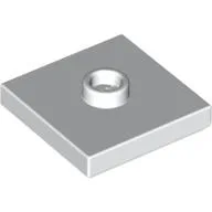Plate Special 2 x 2 with Groove and Center Stud (Jumper) / White