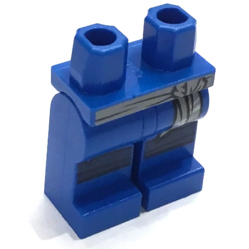 Lego Hips and Blue Legs with Light Bluish Gray Sash and Knee Strap Print / Blue