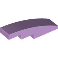 Lego Brick Curved 4 x 1 No Studs [Stud Holder with Symmetric Ridges] / Lavender